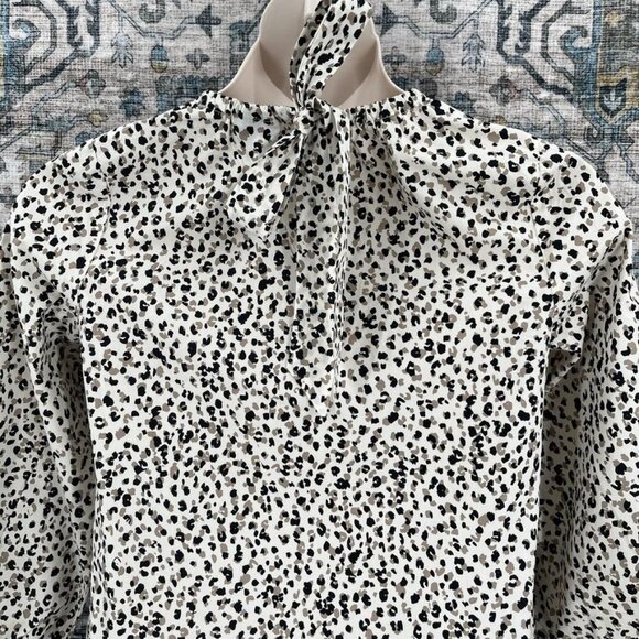 Who What Wear Dropped Waist Dress Size XS (Fits M-L) Leopard Print Long Sleeve - Picture 8 of 12